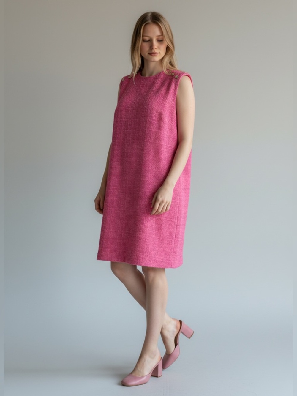 Ann Taylor Hot Pink Sleeveless Shift Dress